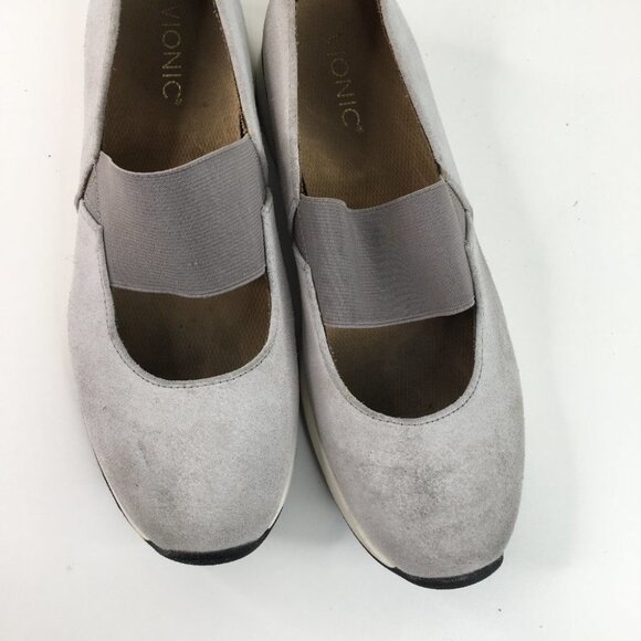 Vionic Cadee Light Gray Suede Leather Slip On Mary Jane Sneaker Size 9.5 - Picture 12 of 13